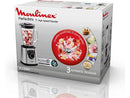 Batidora de vaso - Moulinex PerfectMix+ LM871D, 1200 W, 2 L, 6 Cuchillas, Velocidad Regulable, Tecnología Powelix, 3 Programas, Táctil, Acero Inox.