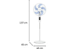 Ventilador de pie - Rowenta Turbo Silence VU5450F0, 32 W, 1.3 m, 50 m³/min, 8 Velocidades, Motor Effitech, Control Remoto, Silencioso, Blanco