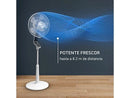 Ventilador de pie - Rowenta Turbo Silence Extreme VU5690F0, 34 W, 1.4 m, 70 m³/min, 14 velocidades, Control remoto, Temporizador, Blanco