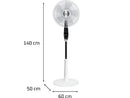 Ventilador de pie - Rowenta Turbo Silence Extreme VU5690F0, 34 W, 1.4 m, 70 m³/min, 14 velocidades, Control remoto, Temporizador, Blanco