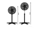 Ventilador de pie - Rowenta Turbo Essencial VU3110, 55W, 3 velocidades, Altura regulable, Silencioso, 6 aspas, Negro