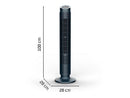 Ventilador de torre - Rowenta VU7020, 24 W, 22 dB, 8 Velocidades, Oscilación automática, Temporizador, Control remoto, Diseño compacto, Negro