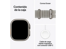 Apple Watch Ultra 4 (2026), GPS+CEL, 49mm, Caja de titanio Natural, Correa Ocean Band Gris traslúcido, Siri AI