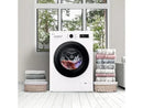 Lavadora carga frontal - LG F4X1009NWK, 9 kg, 1400 rpm, 10 programas, AI Direct Drive™, ThinQ™, Blanco Marfil