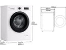 Lavadora carga frontal - LG F4X1009NWK, 9 kg, 1400 rpm, 10 programas, AI Direct Drive™, ThinQ™, Blanco Marfil
