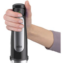 Batidora de mano - Braun Minipimer 7 MQ7025X, 1000 W, Vaso de 0.6 l, ActiveBlade, Easy Click Plus, SplashControl, 3 accesorios + Picadora, Negro/Acero