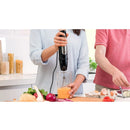 Batidora de mano - Braun Minipimer 7 MQ7025X, 1000 W, Vaso de 0.6 l, ActiveBlade, Easy Click Plus, SplashControl, 3 accesorios + Picadora, Negro/Acero