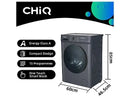 Lavadora carga frontal - CHIQ CW07123863AX, 7 kg, 1200 rpm, 16 programas, Gris oscuro