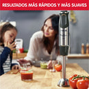 Batidora de mano - Moulinex DD6558 QuickChef, 3 en 1, 1000W, Tecnología Powelix, 10 Velocidades, Función Turbo, Accesorios Incluidos, Acero Inoxidable
